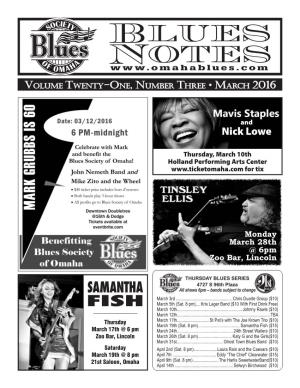 Blues Notes March 2016