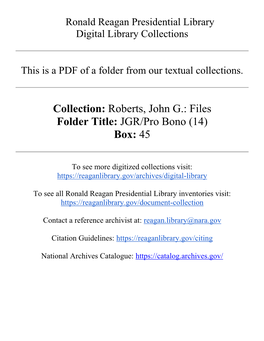 Roberts, John G.: Files Folder Title: JGR/Pro Bono (14) Box: 45