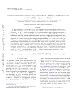 Observations of Disintegrating Long-Period Comet C/2019 Y4 (ATLAS) – a Sibling of C/1844 Y1 (Great Comet)