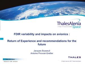FDIR Variability and Impacts on Avionics