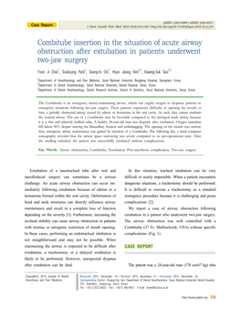 Combitube Insertion in the Situation of Acute Airway Obstruction After Extubation in Patients Underwent Two-Jaw Surgery