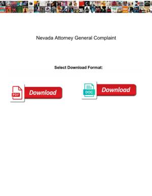 Nevada Attorney General Complaint