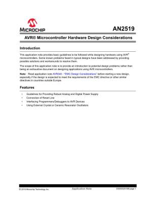 AVR Microcontroller Hardware Design Considerations