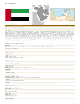 The World Factbook Middle East :: United Arab Emirates Introduction