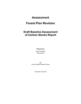 Baseline Assessment of Carbon Stocks Report