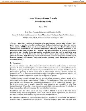 Wireless Power Transmission System Design Study