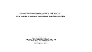 Guides to German Records Microfilmed at Alexandria, Va