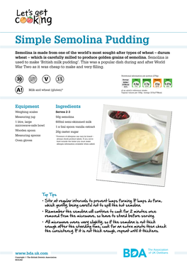 Simple Semolina Pudding