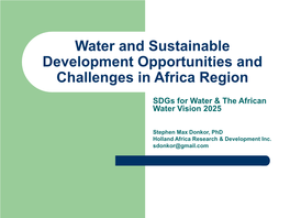 African Water Vision 2025