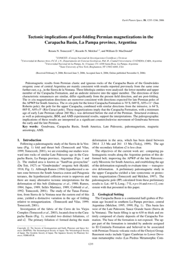 Tectonic Implications of Post-Folding Permian Magnetizations in the Carapacha Basin, La Pampa Province, Argentina