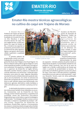 Emater-Rio Mostra Técnicas Agroecológicas No Cultivo Do Caqui Em Trajano De Moraes