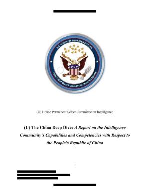 (U) the China Deep Dive: a Report on the Intelligence Community's