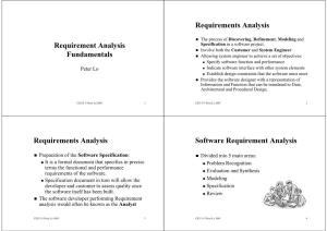 Requirement Analysis Fundamentals Requirements Analysis