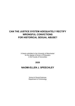 Can the Justice System Adequately Rectify Wrongful Convictions for Historical Sexual Abuse?