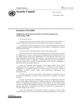 S/RES/1333 (2000) Security Council