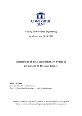 Assessment of Data Assimilation on Hydraulic Simulations of the River Demer