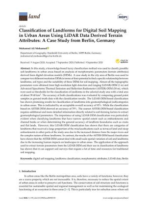 Classification of Landforms for Digital Soil Mapping in Urban