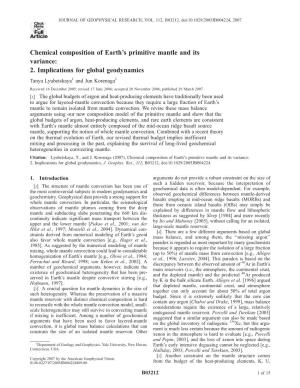 Chemical Composition of Earth's Primitive Mantle and Its Variance: 2