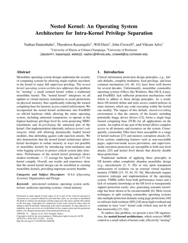 An Operating System Architecture for Intra-Kernel Privilege Separation