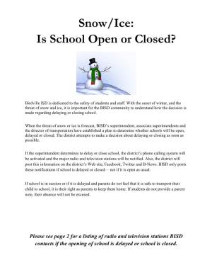 Is School Open Or Closed?