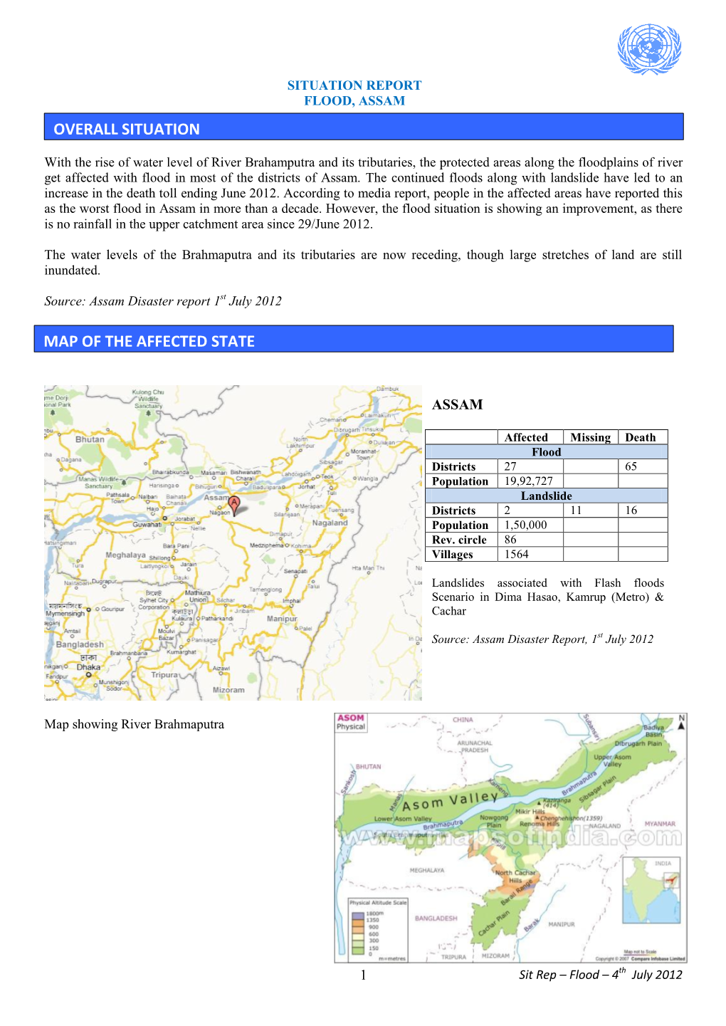 Situation Report Flood, Assam