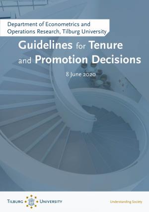 Guidelines for Tenure and Promotion Decisions 8 June 2020