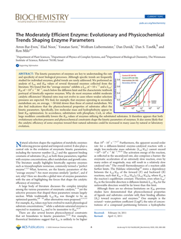 The Moderately Efficient Enzyme