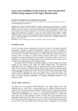 Large-Scale Modelling of Soil Erosion by Water and Potential Global Change Impacts in the Upper Danube Basin