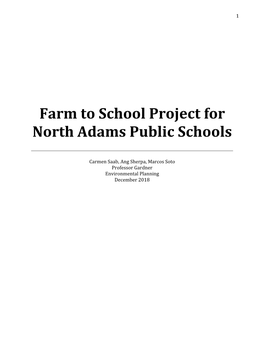 Farm to School Project for North Adams Public Schools