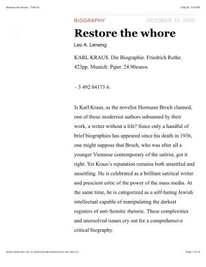 Restore the Whore – Thetls 7/30/18, 1�34 PM