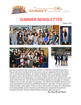 2019 Summer Newsletter