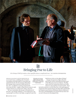 Bringing Poe to Life Eric Stange (COM’79) Makes a Clear-Eyed Film About a Complicated Man | by CORINNE STEINBRENNER