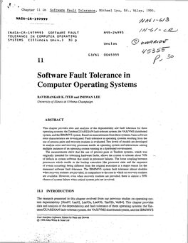 Software Fault Tolerance in Computer Operating Systems