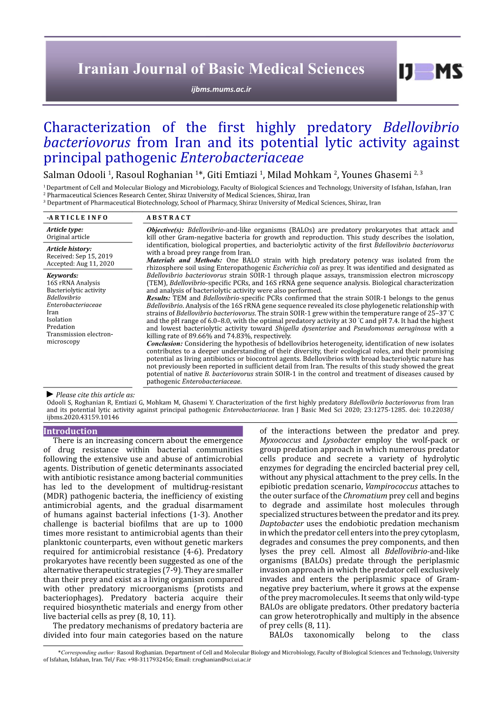 Characterization of the First Highly Predatory Bdellovibrio