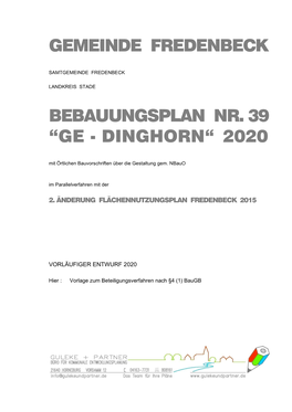Gemeinde Fredenbeck Bebauungsplan Nr. 39