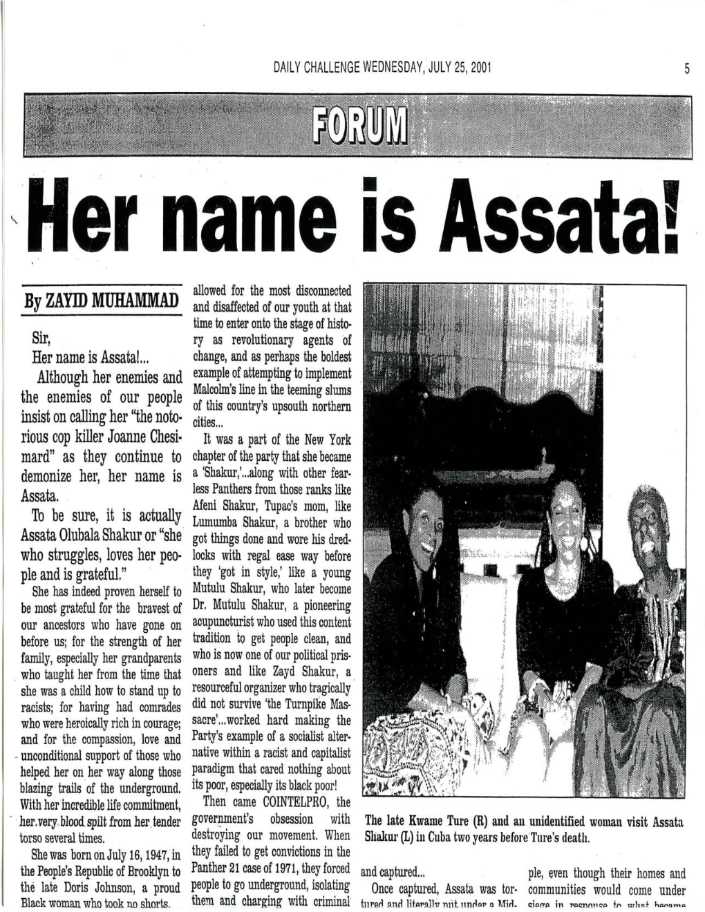 Her Name Is Assata! by ZAYID MUHAMMAD