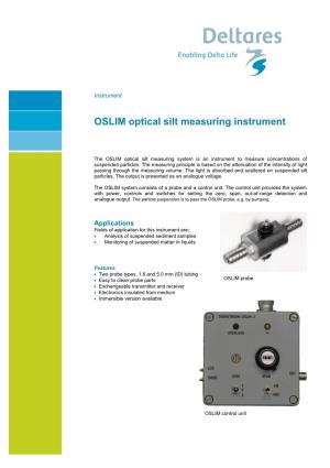 OSLIM Optical Silt Measuring Instrument