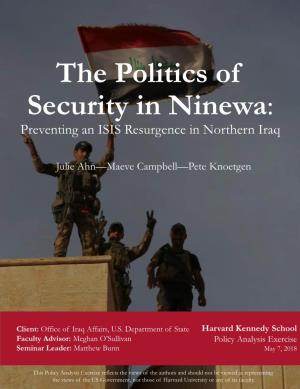 The Politics of Security in Ninewa: Preventing an ISIS Resurgence in Northern Iraq