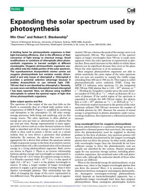 Expanding the Solar Spectrum Used by Photosynthesis