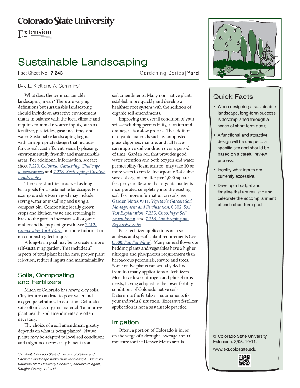 Sustainable Landscaping Fact Sheet No