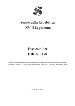 Senato Della Repubblica XVIII Legislatura Fascicolo Iter DDL S
