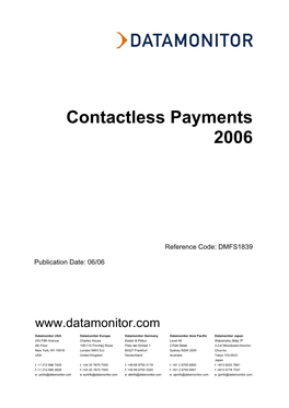 Contactless Payments 2006