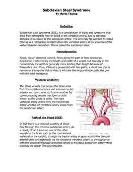 Subclavian Steal Syndrome by Marta Thorup