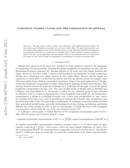 Unipotent Nearby Cycles and the Cohomology of Shtukas 3