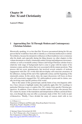 Chapter 30 Zhu Xi and Christianity