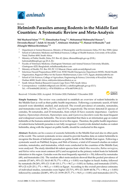 Helminth Parasites Among Rodents in the Middle East Countries: a Systematic Review and Meta-Analysis