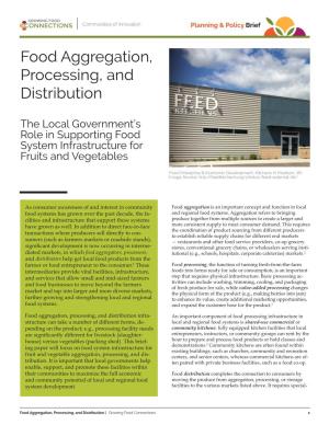 Food Aggregation, Processing, and Distribution