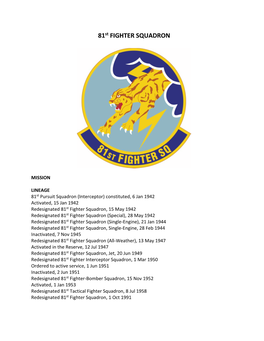 81St FIGHTER SQUADRON