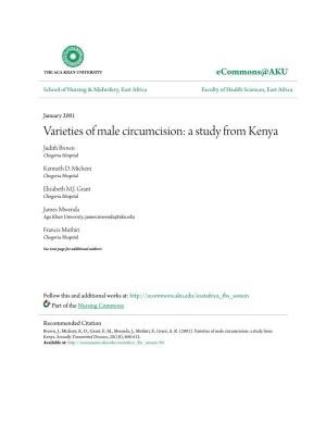 Varieties of Male Circumcision: a Study from Kenya Judith Brown Chogoria Hospital