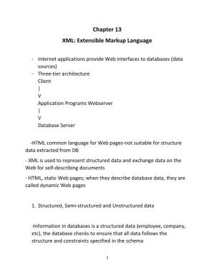 Chapter 13 XML: Extensible Markup Language